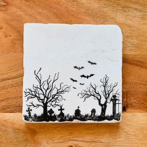 Halloween Coasters ~ Witch Coasters ~ Marble  Coasters ~ Autumn Coasters~ Halloween Decor ~ Happy Halloween