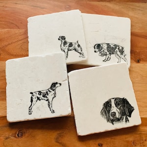Brittany Spaniel Coasters ~ Brittany Spaniel Mom ~ Housewarming Gift ~ Handmade Gift for Dog Mom ~ Brittany Spaniel Gift ~ Hunting Dog