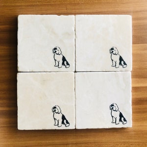 Old English Sheepdog Coaster ~ old English Sheepdog Gift ~ Pet Coasters  ~ Dog Coasters~ Housewarming Gift ~ Drink Coaster