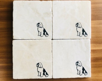 Old English Sheepdog Coaster ~ old English Sheepdog Gift ~ Pet Coasters  ~ Dog Coasters~ Housewarming Gift ~ Drink Coaster