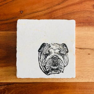 English Bulldog Gifts ~ Bulldog Dog Mom ~ Bulldog Decor ~ Housewarming Gift ~ Bulldog Dad ~ Bulldog Gifts ~ Marble Coasters ~ Handmade Gift