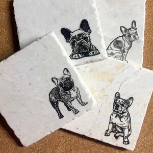 French Bulldog Coaster Set, Frenchie Lover, Frenchie Lover gift, Frenchie decor, French bulldog gift, Frenchie Mom, Frenchie Dad, Frenchies image 3