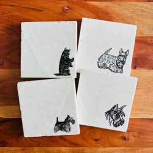 Scottish Terrier Coasters ~ Scottish Terrier Gift ~ Scottie Dog Coasters  ~ Dog Coasters ~ Scottie Dog Gift ~ Housewarming Gift ~ Dog Mom