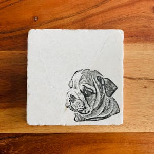 English Bulldog Gifts ~ Bulldog Dog Mom ~ Bulldog Decor ~ Housewarming Gift ~ Bulldog Dad ~ Bulldog Gifts ~ Marble Coasters ~ Handmade Gift