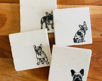 French Bulldog Coasters ~ Frenchie Lover, Frenchie Gift ~ Frenchie ~ French bulldog gift ~ Frenchie Dog Mom ~Frenchie Dog Dad~Handmade Gift