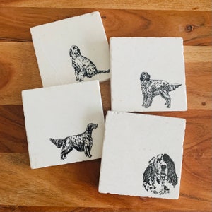 English Setter Coasters ~ English Setter Dog ~ English Setter Dog Mom ~ Housewarming Gift ~ English Setter Dog Dad ~ English Setter Gift