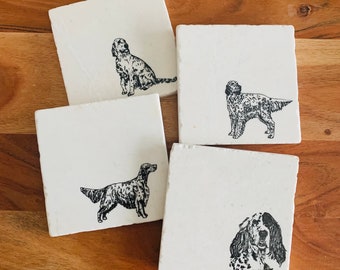 English Setter Coasters ~ English Setter Dog ~ English Setter Dog Mom ~ Housewarming Gift ~ English Setter Dog Dad ~ English Setter Gift