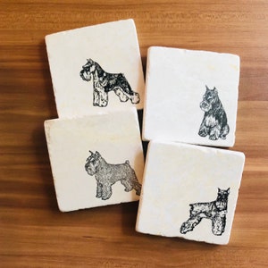 Schnauzer Coasters ~ Miniature Schnauzer ~ Dog Mom Gift  ~ Housewarming Gift ~ Schnauzer Mom ~ Dog Coasters ~ Schnauzer Coasters
