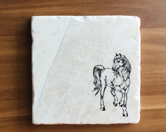 Horse Coasters ~ Horse Marble Coasters ~ Equestrian Gift ~ Horse Lovers ~  Housewarming Gift ~ Horse Gift ~ Perfect Equestrian Gift