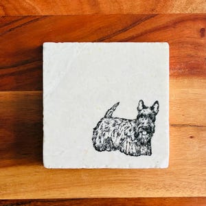 Scottish Terrier Coasters ~ Scottish Terrier Gift ~ Scottie Dog Coasters  ~ Dog Coasters ~ Pet Coaster ~ Marble Coasters ~ Housewarming Gift