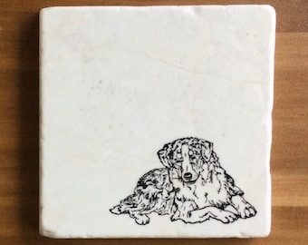 Australian Shepherd Coasters ~ Aussie Coasters ~ Dog Coasters  ~ Australian Shepherd Gift ~ Housewarming Gift ~ Aussie Mama