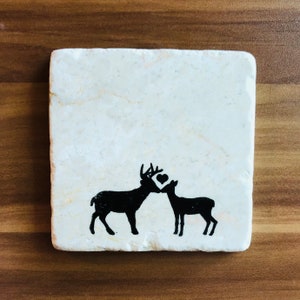 Deer Coasters ~ Marble Coasters ~ Housewarming Gift~ Farmhouse Decor ~ Hunting Coasters~ Hunters Gift