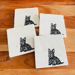 Scottish Terrier Coasters ~ Scottish Terrier Gift ~ Scottie Dog Coasters  ~ Dog Coasters ~ Scottie Dog Gift ~ Housewarming Gift ~ Dog Mom