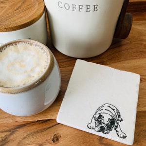 English Bulldog Gifts ~ Bulldog Dog Mom ~ Bulldog Decor ~ Housewarming Gift ~ Bulldog Dad ~ Bulldog Gifts ~ Marble Coasters ~ Handmade Gift
