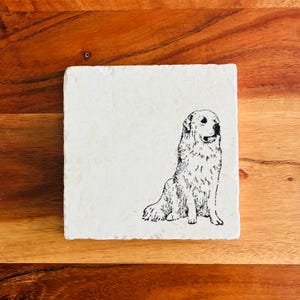 Great Pyrenees Coasters ~ Great Pyrenees Gift ~ Marble Coasters ~ Great Pyrenees Dog Mom ~ Handmade Gift ~ Great Pyrenees Dog ~ Dog Mom Gift
