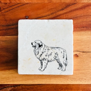 Great Pyrenees Coasters ~ Great Pyrenees Gift ~ Marble Coasters ~ Great Pyrenees Dog Mom ~ Handmade Gift ~ Great Pyrenees Dog ~ Dog Mom Gift