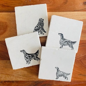 Irish Setter Coaster ~ Irish Setter Coasters  ~  Irish Setter Gift ~ Marble Coasters ~ Coaster Set ~ Housewarming Gift