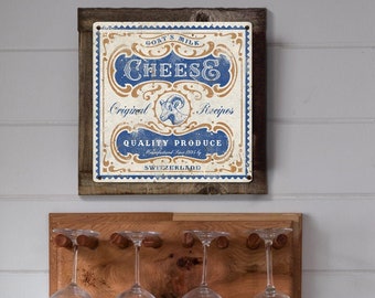 Goat Milk Cheese Wall Art, Nautical METAL Sign, Optional Wood Frame, Made From American Steel!