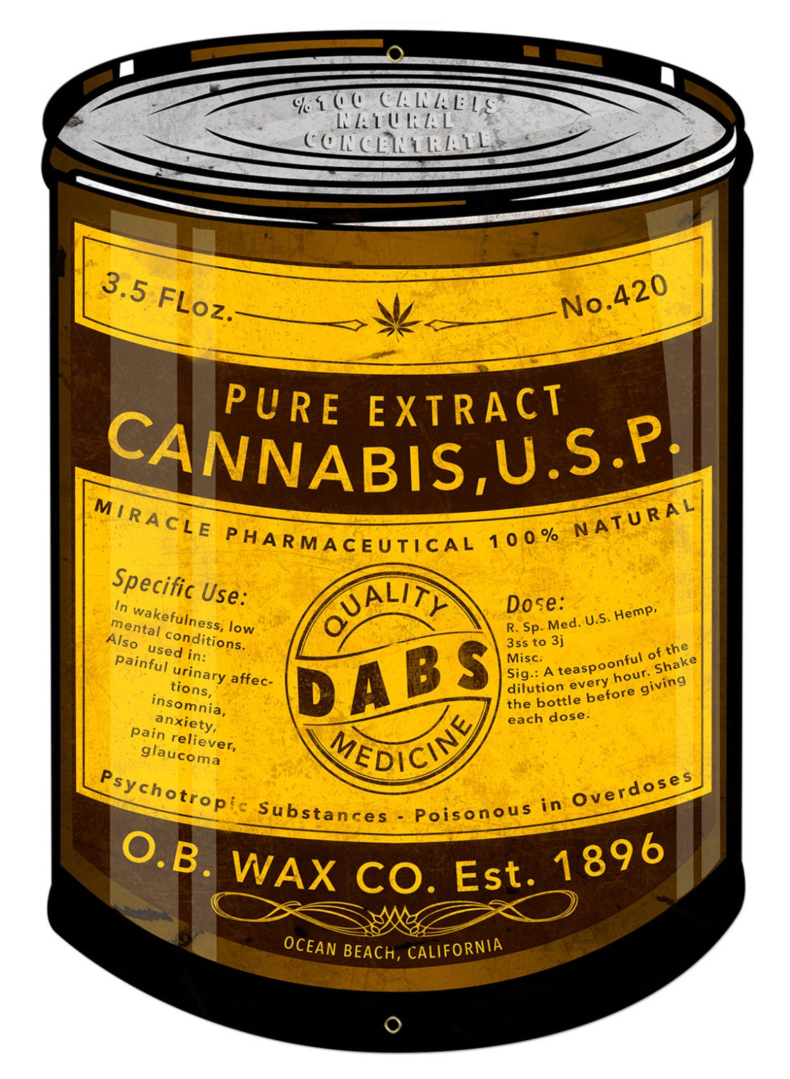 Dabs Wax Ocean Beach Dabs Company Cannabis Fluid Extract Etsy