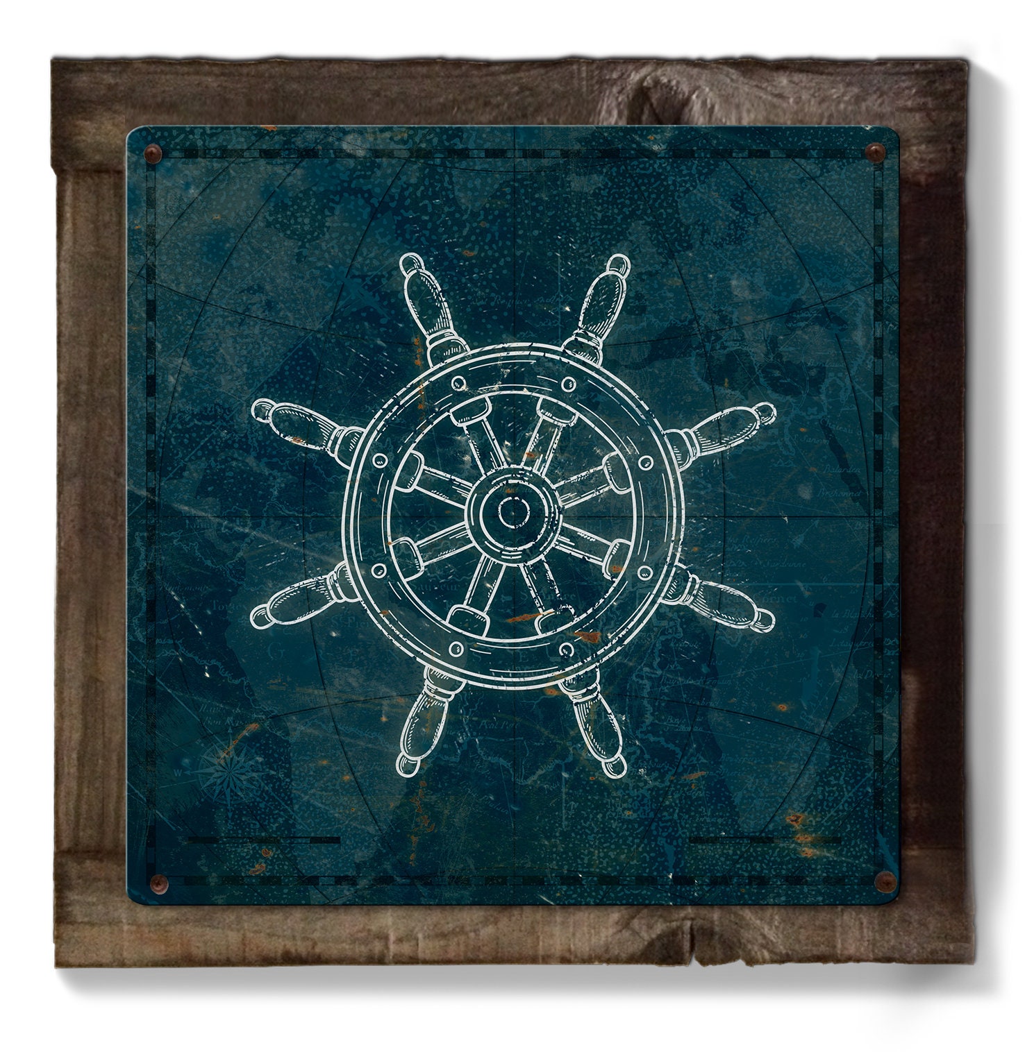 Ship Wheel Sailor Theme Art METAL Sign Optional Reclaimed | Etsy