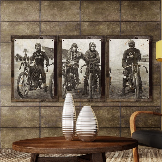 ハーレーダビッドソン木製画 ⑥ハーレーダビッドソン木製看板ルート66