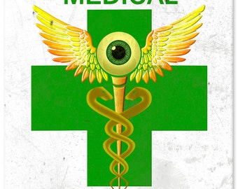 Green Cross Medical Marijuana Dispensary Sign 12" X 12"