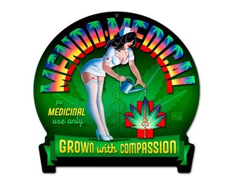 Mendo Medical Marijuana Metal Sign 16" x 15"