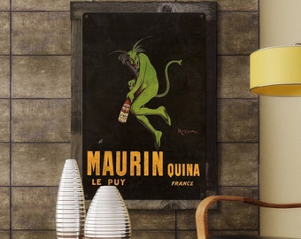 Maurin Quina, Frankrijk, metalen bord, optioneel rustiek houten frame, wanddecoratie, kunst aan de muur, vintage, GRATIS VERZENDING!