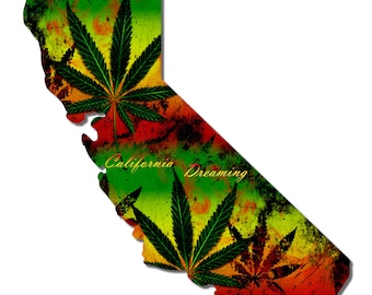 California Dreaming Marijuana Cannabis Metal Sign