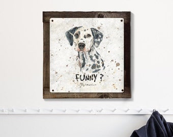 Dalmatiner Wandkunst, Hund METALL Schild, Optional Reclaimed Holz Rahmen