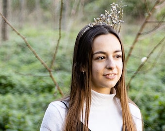 Silver Dried Oak Twigs Headband