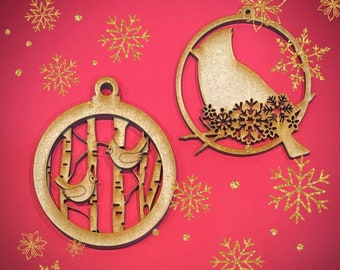 Cardinal Christmas Ornament Set--by Sharon Cook (includes two cardinal ornaments)