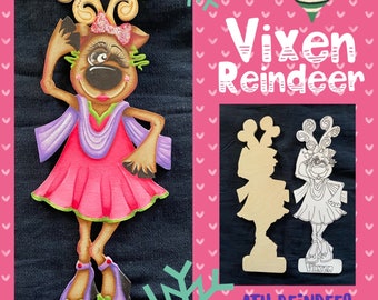 Vixen Reindeer--Wooden Cutout by Sharon Cook (includes one reindeer cutout only)