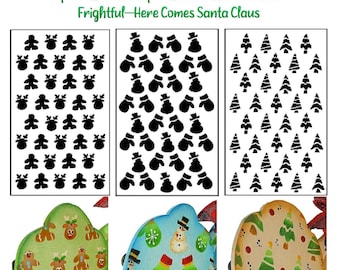 Holiday Hide-Away Background Stencil Set--by Sharon Cook (includes three stencils used in the Holiday Hide-Away ornaments)