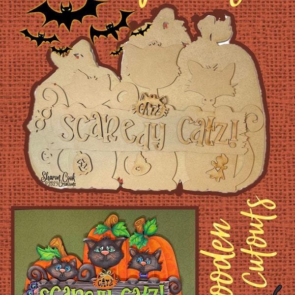 Scaredy Catz! Wooden Cutouts--by Sharon Cook