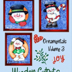 Wooden CUTOUTS for Ornamentals-Volume 3 Ornaments--Designed by Shelly Comiskey, painted by Sharon Cook