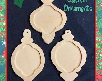 Festive Friends Two-layered Ornaments--Set of 3--by Sharon Cook (includes three two-part ornaments and baker's twine)