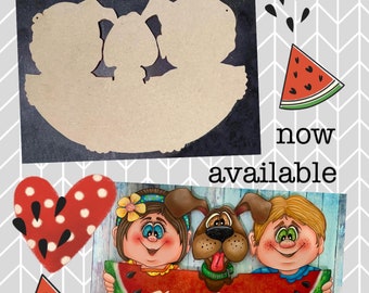 Wooden Cutout for "Slice of Summer" Watermelon Plaque--by Sharon Cook (Wooden cutout only; painting instructions are not included)