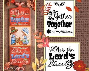 STENCIL for We Gather Together--by Sharon Cook (includes stencils only; does NOT include ePattern packet)