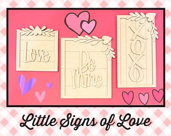 Little Signs of Love Wooden Cutouts--by Sharon Cook (includes cutouts for three framed signs lettering, and embellishments)