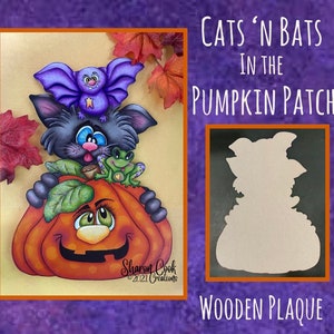 Wooden Cutout for Cats n Bats in the Pumpkin Patch--by Sharon Cook (cutout only; does NOT include the ePattern packet)