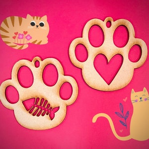 Purrfect Paws Ornaments--by Sharon Cook (includes two cat paw ornaments)