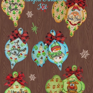 Holiday Hide-Away Wooden Hinged Ornament KIT--by Sharon Cook (includes 3 ornaments, hinges, knobs, and screws)