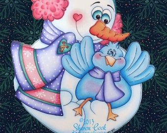 Wooden Cutout (Full-size) Cecil the Snowman by Sharon Cook (Wood only-pattern not included)