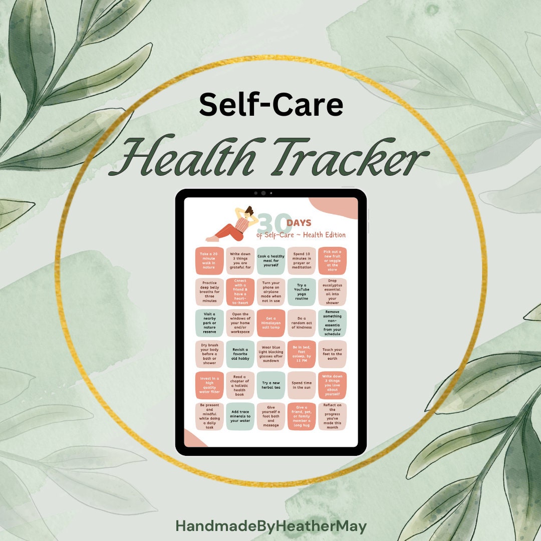 Health Tracker: 30 Day Self-care Calendar Challenge ~ Health Edition ...
