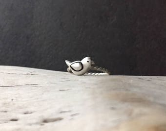 Put A Bird On It, Dainty Silver Bird Ring Animal Jewelry Tiny Bird Stacking Ring Size 5.5 Sterling Baby Bird Spirit Animal Totem Jewelry