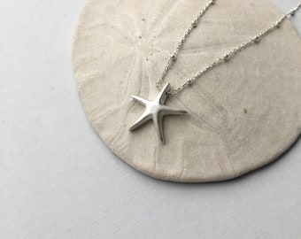 Silver Starfish Pendant - Pure Silver Ocean Lover Jewelry