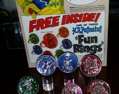 Compete Set of Seven HR Pufnstuf Cereal Premium Ring Set of Seven ~ Plus Replica Kelloggs Froot Loops Cereal Box! ~ Circa 1971