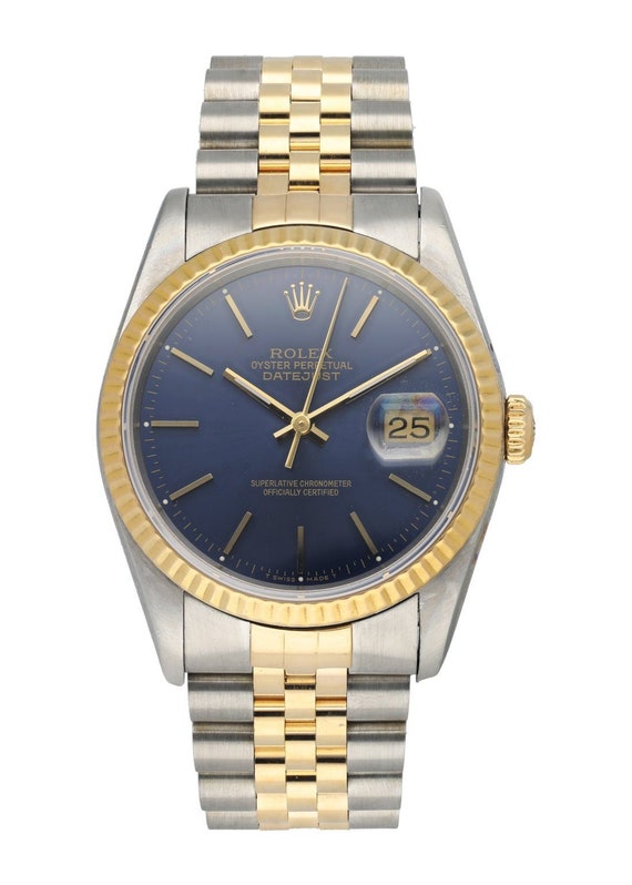 Rolex Datejust 16233 Blue Dial Mens Watch
