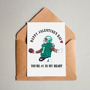 Fröhlichen Jalentinstag! Philadelphia Eagles Grußkarte, Jalen Hurts, Valentinstagskarte